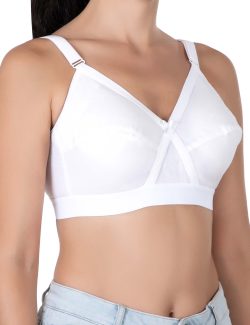 Full Coverage Non Padded Bra Isha super | white